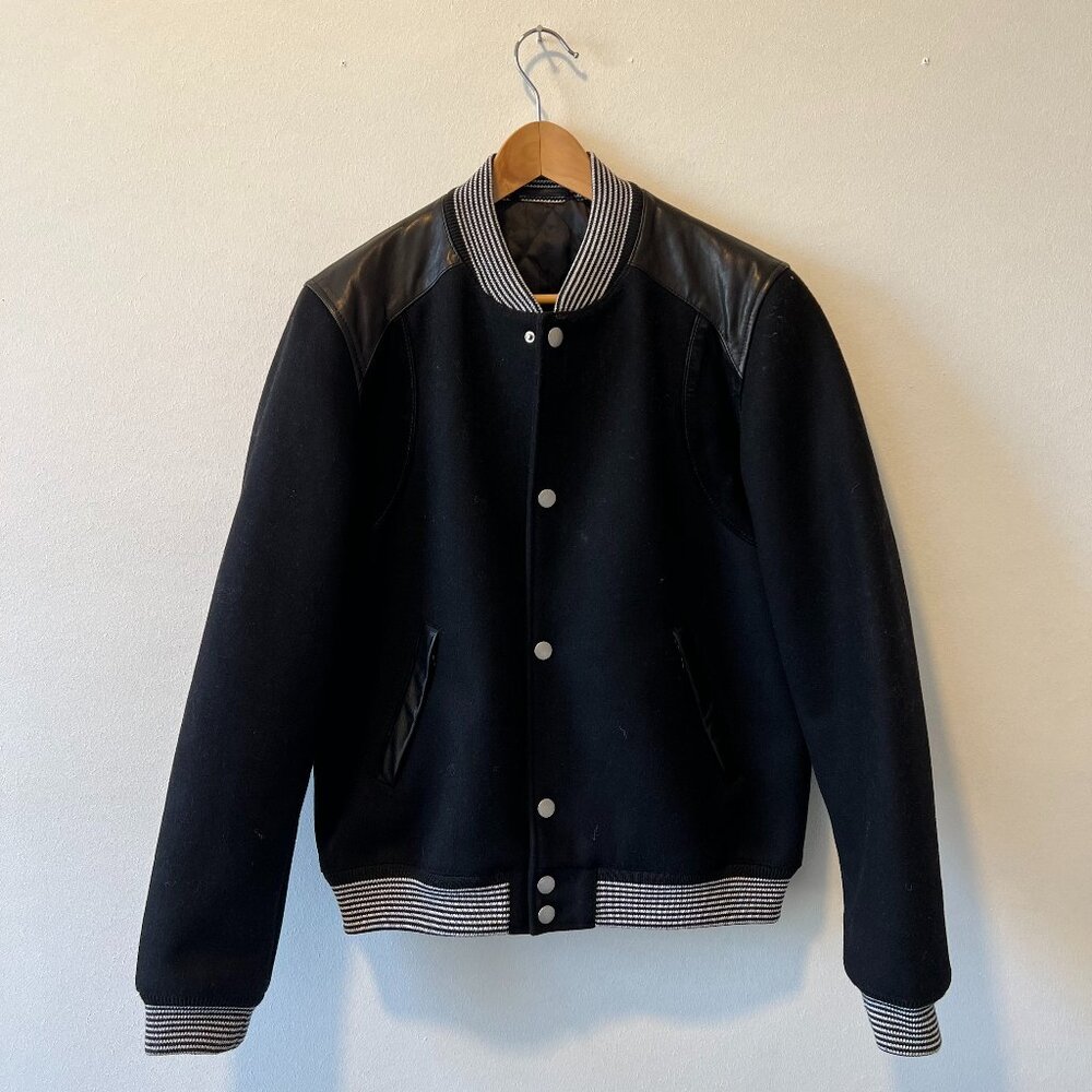 Custom Mixed Media Bomber Wool/Leather